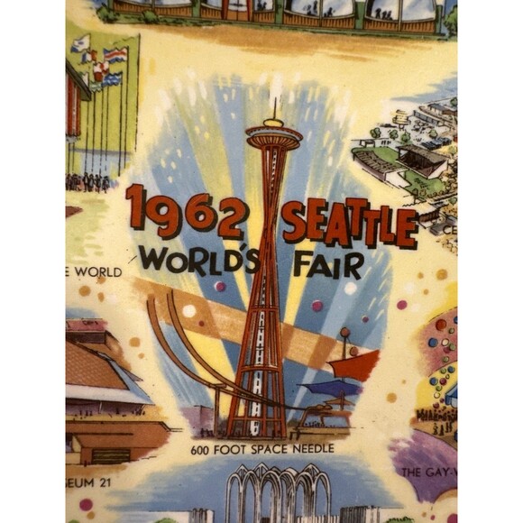 1962 Seattle World’s Fair Plate Space Needle Century 21 Expo 7.25” - Picture 3 of 10